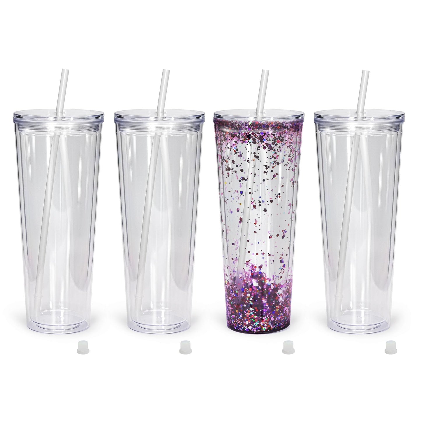 24oz Acrylic Snow Globe Tumbler Tapered