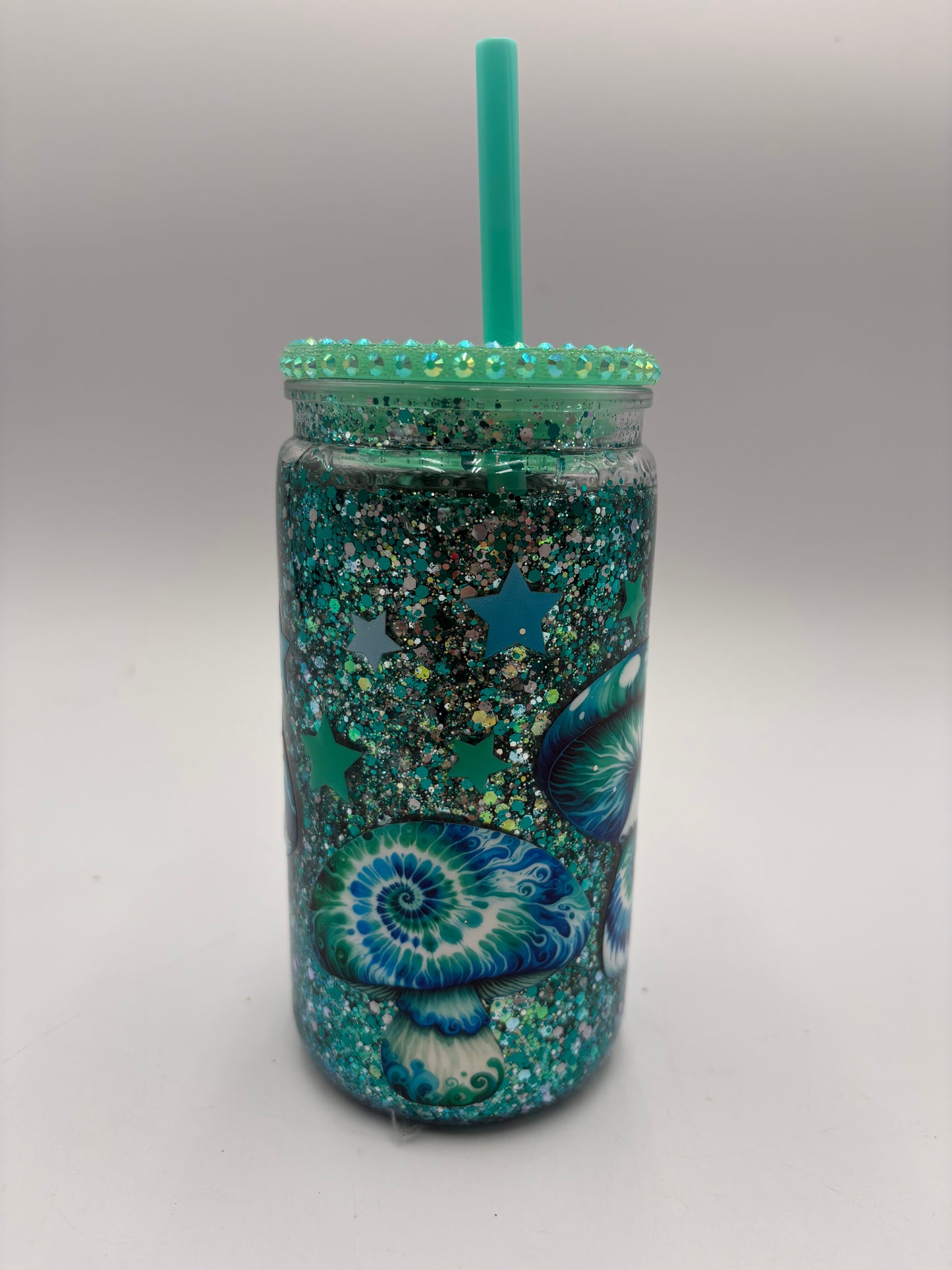 Mushroom glitter tumbler