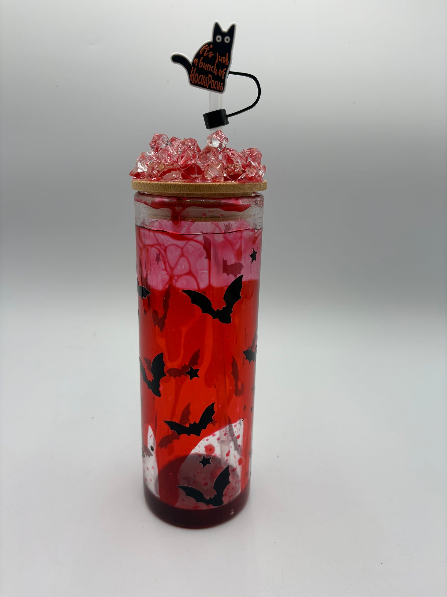 Bat drip tumbler with custom lid