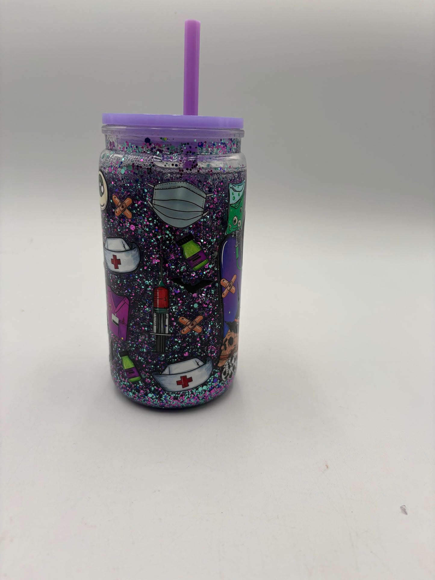 Nurse glitter tumbler