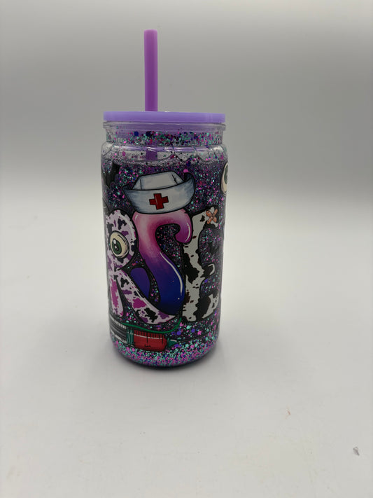 Nurse glitter tumbler