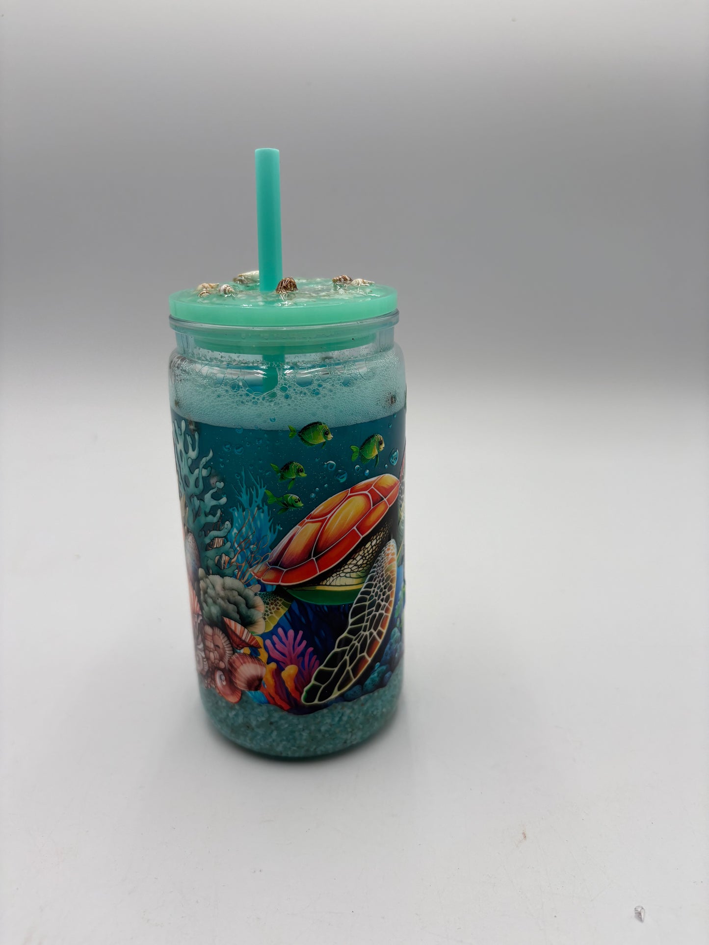 Turtle Beach Tumbler with custom lid