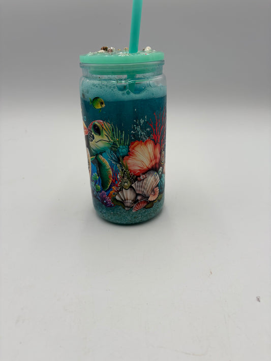 Turtle Beach Tumbler with custom lid