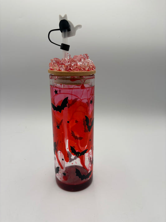 Bat drip tumbler with custom lid