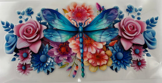 Dragonfly and flowers