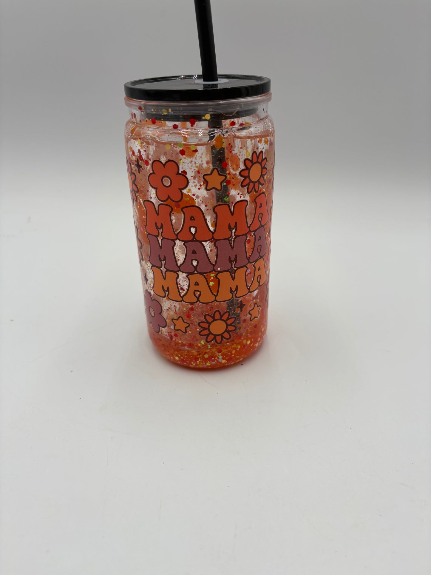 Mama glitter drip tumbler