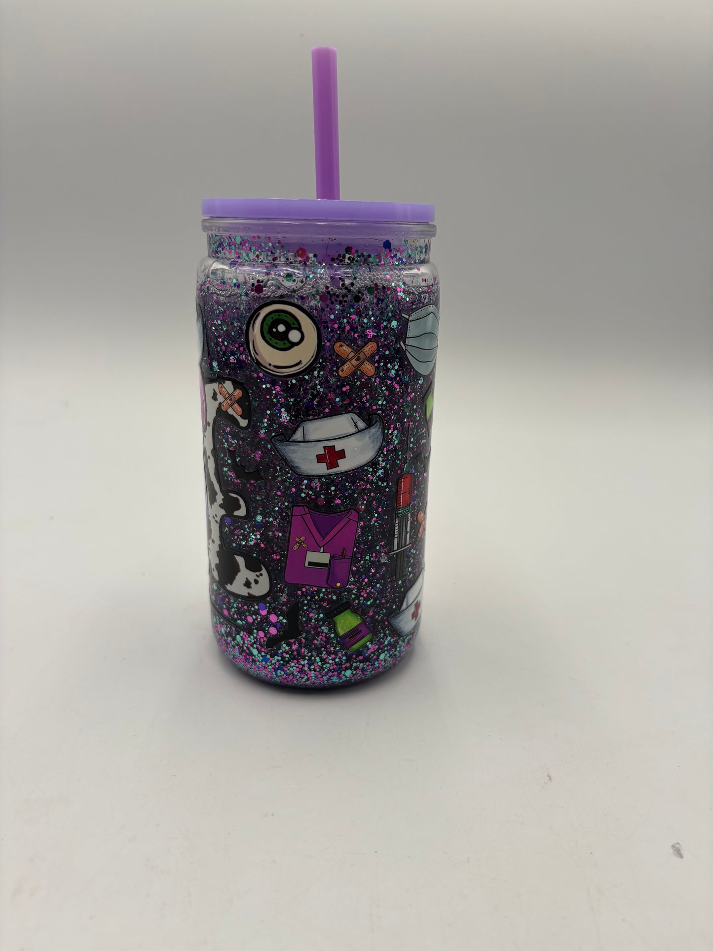 Nurse glitter tumbler