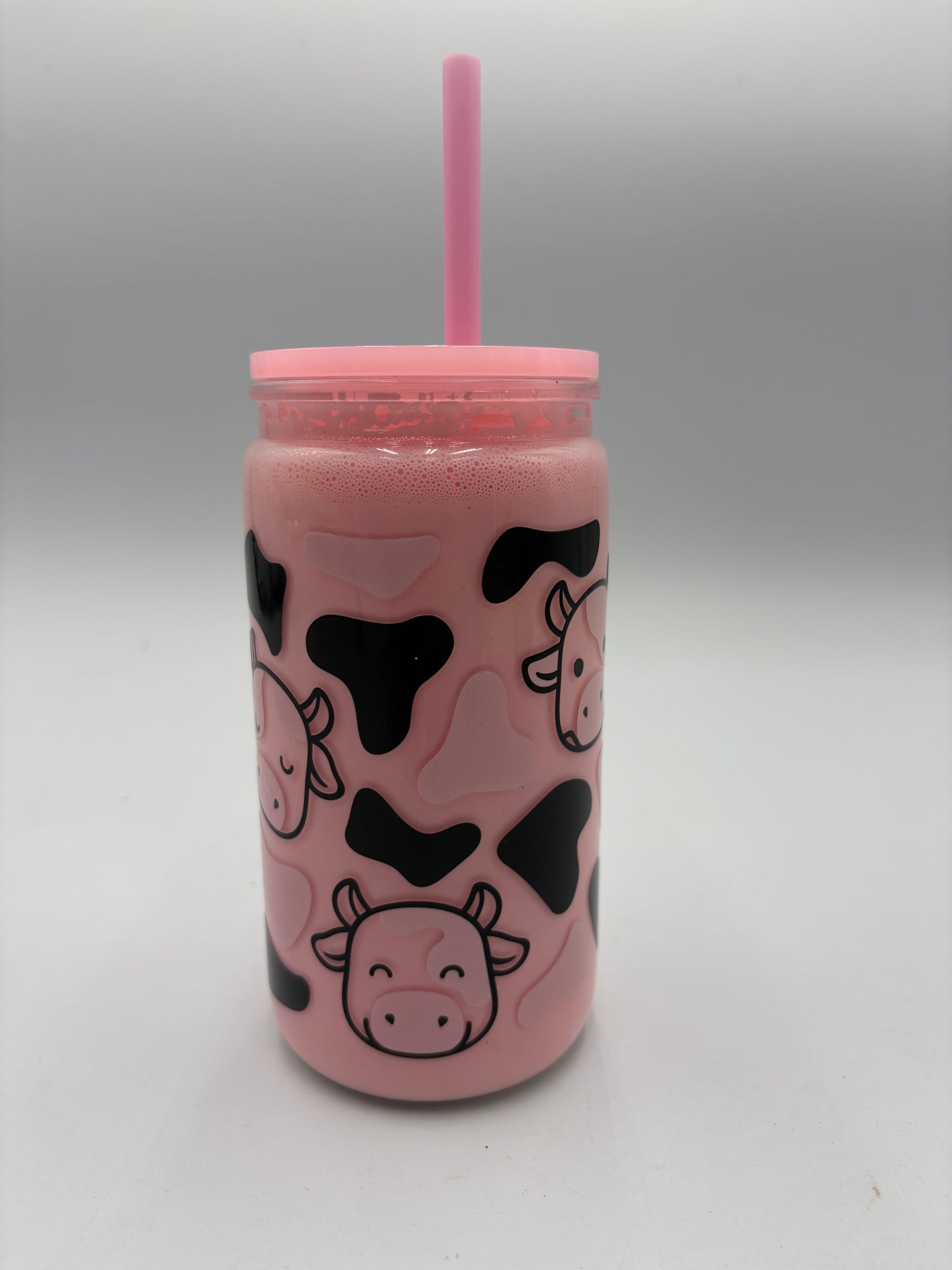 Cow and Strawberry milk tumbler